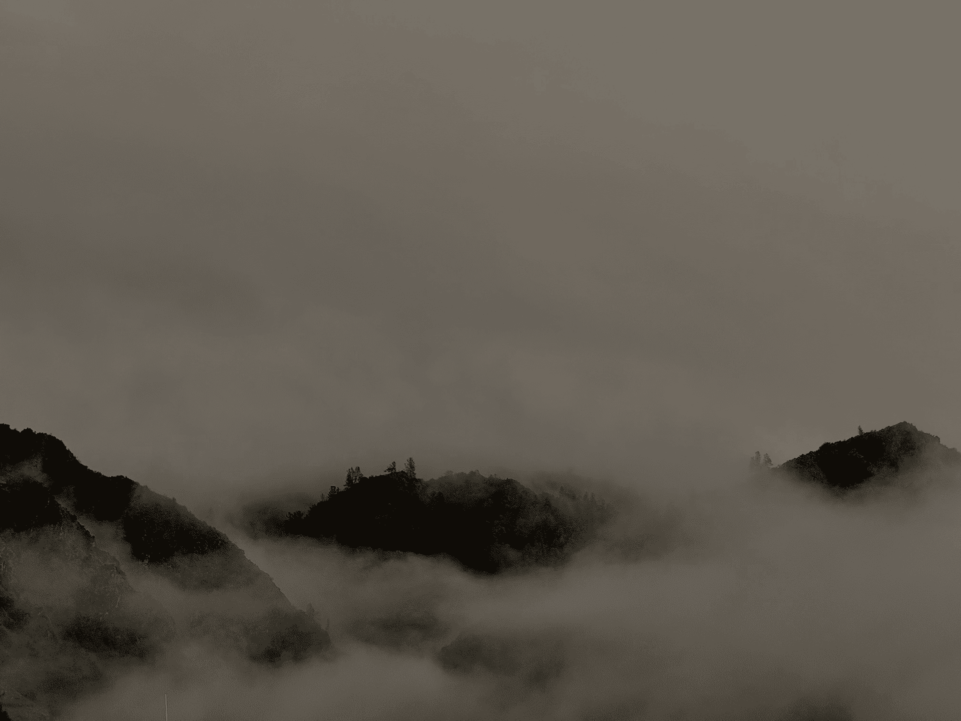 Misty mountains landscape